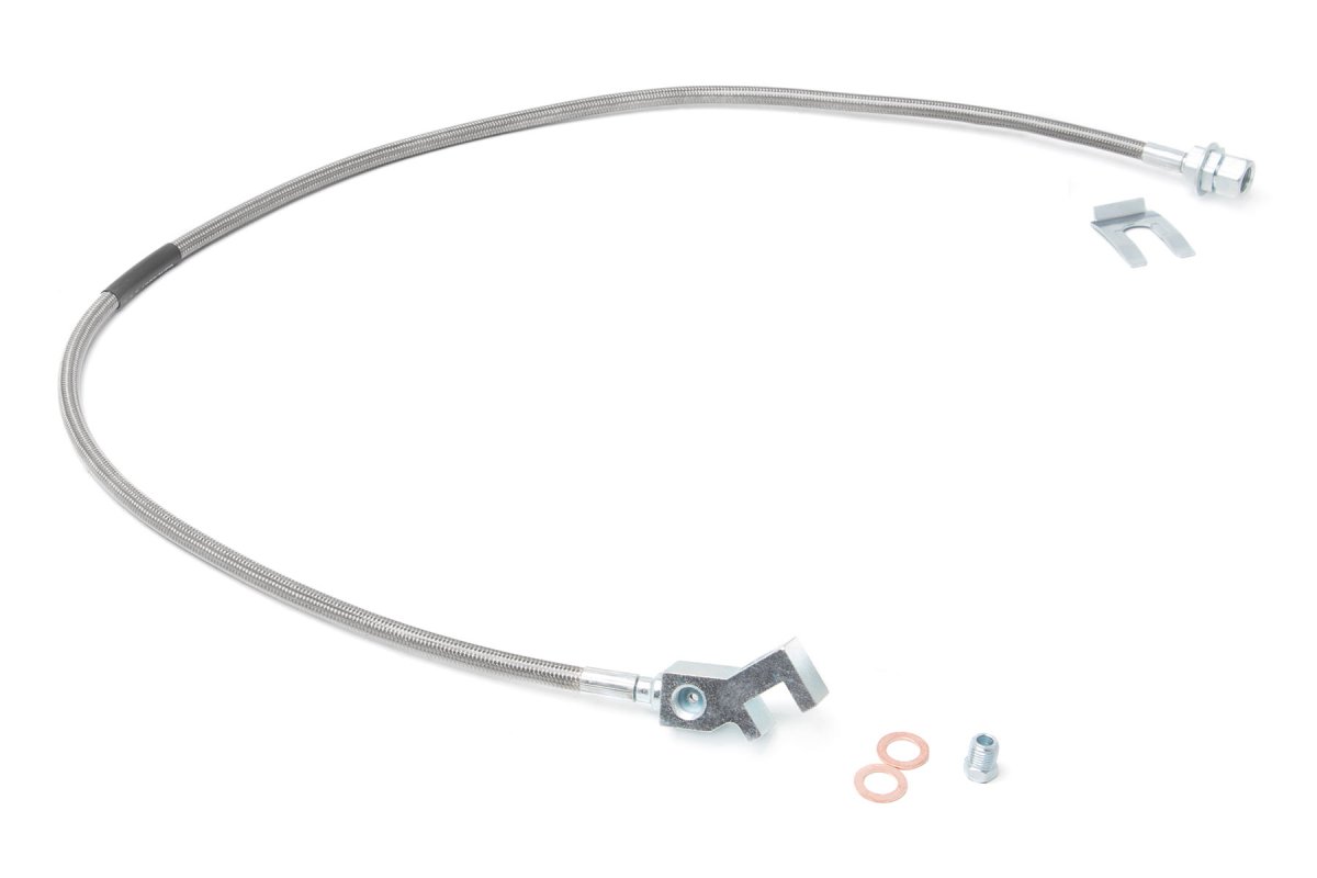 Ford F-250 Super Duty Brake Line - Rear - Rough Country - 4-8 Inch Lift - Stainless - '99-'04
